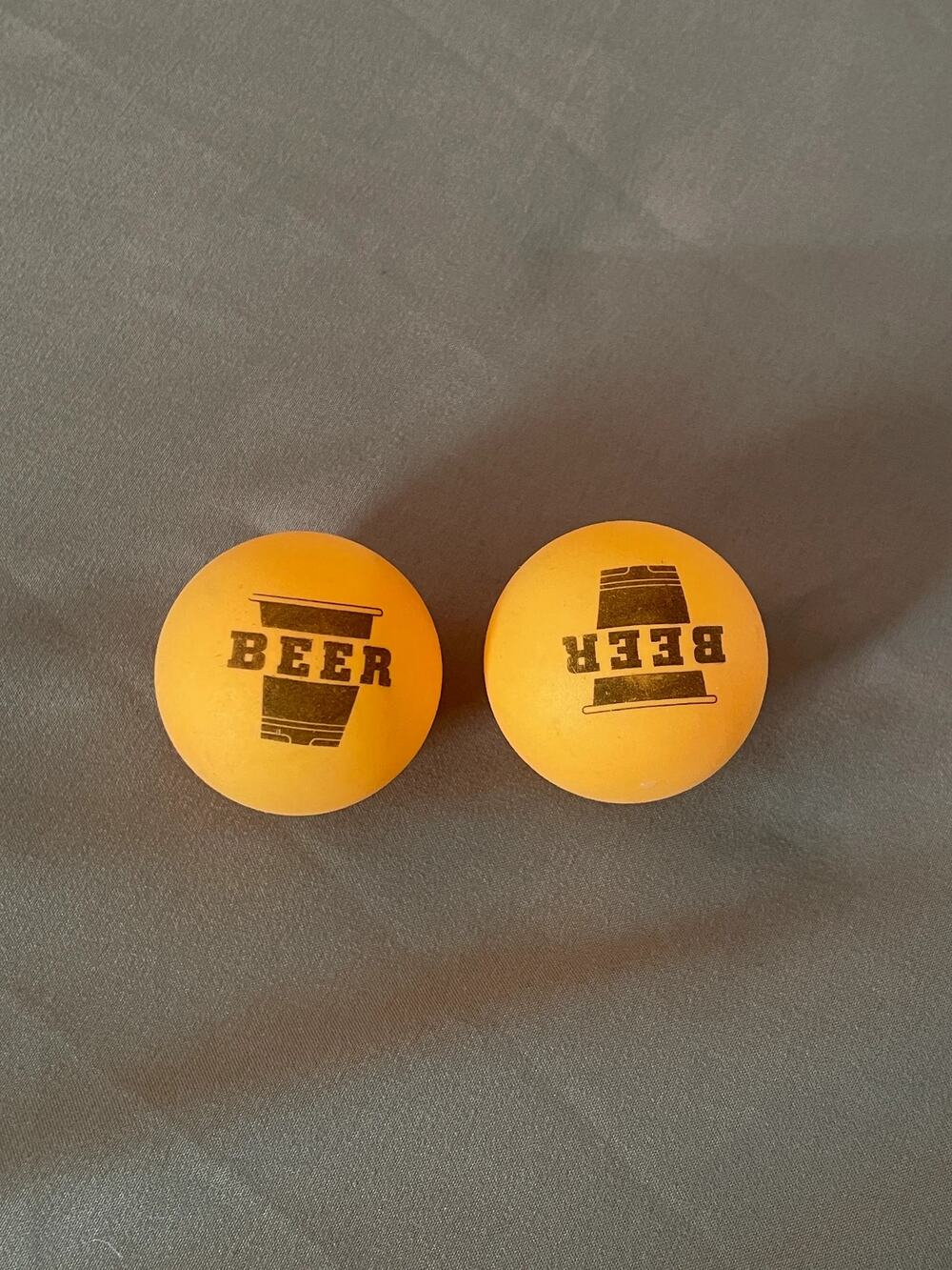 Beer Pong Ping Pong Balls Set of 2 – Yellow Beer Logo